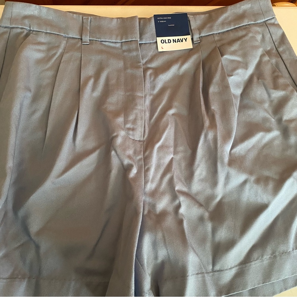 Old Navy Blue NWT Shorts Taylor Adjustable High Rise Large new